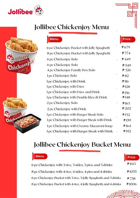 Jollibee ChickenJoy Menu with Updated Price [August 2024].